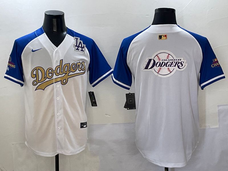 Men Los Angeles Dodgers Blank White Blue Gold Game Nike 2025 MLB Jersey style 42938->los angeles dodgers->MLB Jersey
